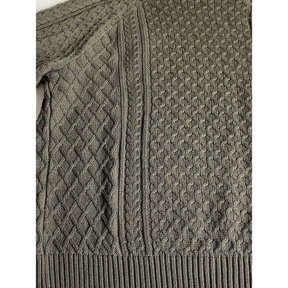 Nike Life Cable Knit Turtleneck Sweater Green FB7770-325 Men's Size M NEW - Picture 12 of 14